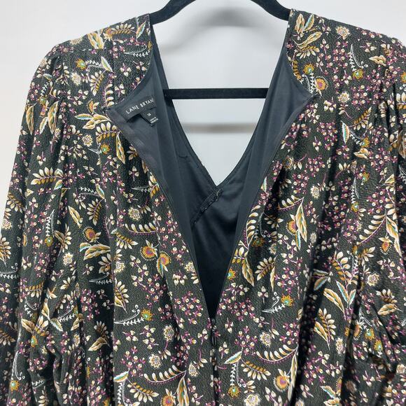 Lane Bryant Plus Size 28 Floral Paisley Midi Dress Zip Back - Picture 11 of 16